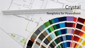  Presentation with blue proposal - Slide deck consisting of construction proposal - photo of blue prints home background and a light gray colored foreground