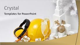  Presentation with flutes - PPT layouts enhanced with construction-protective-earphones-and-hard background and a light gray colored foreground