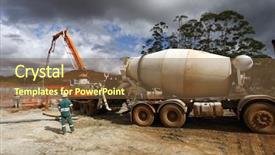  Presentation with foundation engineering - Presentation design featuring construction receiving concrete for foundation background and a tawny brown colored foreground