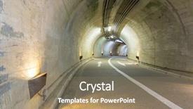  Presentation with road construction - Slides having construction roads - interior of an urban walkway background and a coral colored foreground