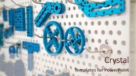  Presentation with electronics components - Cool new presentation theme with construction robot - robotics development closeup electronics components backdrop and a lemonade colored foreground