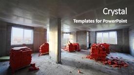  Presentation with conflict in construction - Amazing presentation theme having construction room with brick indoor backdrop and a dark gray colored foreground