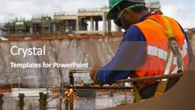  Presentation with safety construction - Cool new slide deck with construction safety - welder backdrop and a coral colored foreground
