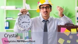  Presentation with project - Beautiful slide set featuring construction scheduling management - male engineer working on new backdrop and a  colored foreground