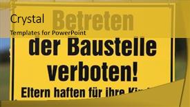  Presentation with gas process offshore construction platform - Audience pleasing theme consisting of construction sign in german lnaguage backdrop and a  colored foreground