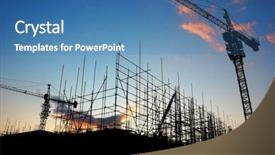  Presentation with dawn - Theme enhanced with construction site at dusk background and a teal colored foreground