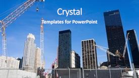  Presentation with new york city subway station - Presentation theme with construction site at ground zero background and a teal colored foreground