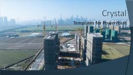  Presentation with build - PPT layouts with construction-site-build-with-crane background and a light blue colored foreground