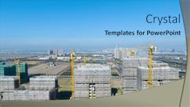  Presentation with build - Presentation theme enhanced with construction-site-build-with-crane background and a teal colored foreground