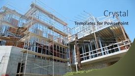  Presentation with metal frames - Theme with construction-site-building-construction-site background and a light blue colored foreground