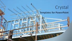  Presentation with metal frames - Colorful PPT layouts enhanced with construction-site-building-construction-site backdrop and a light blue colored foreground