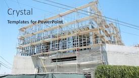  Presentation with metal frames - Slides having construction-site-building-construction-site background and a light blue colored foreground