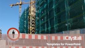  Presentation with construction red - Colorful slides enhanced with construction site by unauthorized backdrop and a coral colored foreground