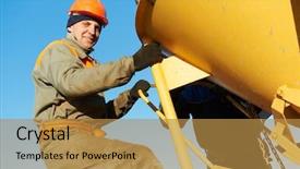  Presentation with concrete construction - Colorful PPT theme enhanced with construction site doing concrete backdrop and a gold colored foreground