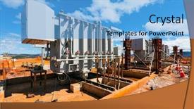  Presentation with building electrical - Audience pleasing slide deck consisting of construction site electrical distribution civil backdrop and a light blue colored foreground