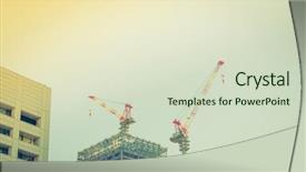  Presentation with building construction - Cool new slide deck with construction site filtered image process backdrop and a soft green colored foreground
