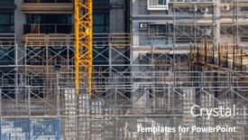  Presentation with architecture construction - Theme featuring construction-site-for-building-architecture background and a gray colored foreground