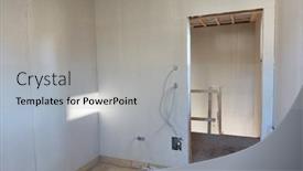  Presentation with construction site construction - Presentation theme having construction-site-for-the-interior background and a light gray colored foreground