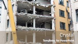  Presentation with construction site construction - Theme enhanced with construction-site-house-demolition-european background and a coral colored foreground