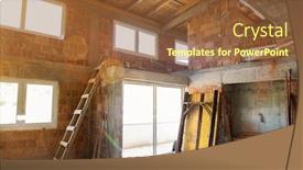  Presentation with construction red - PPT layouts with construction-site-interior-of-new background and a tawny brown colored foreground