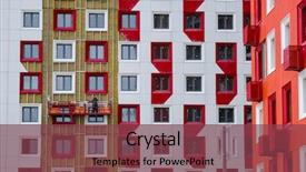  Presentation with dwelling - Presentation theme with construction site of a dwelling background and a violet colored foreground