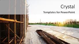  Presentation with building foundation - Cool new theme with construction site of building bridge backdrop and a  colored foreground