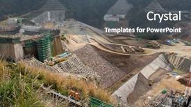  Presentation with dam construction - Slides having construction site of dam background and a dark gray colored foreground