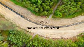  Presentation with western - Audience pleasing slide deck consisting of construction-site-of-gas-pipeline backdrop and a coral colored foreground