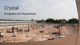  Presentation with building construction - Slide deck enhanced with construction site preparing the land background and a lemonade colored foreground