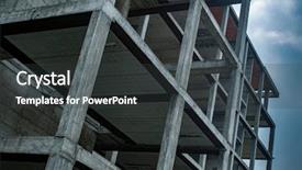  Presentation with concrete construction - Cool new PPT layouts with construction site reinforced concrete structure backdrop and a dark gray colored foreground