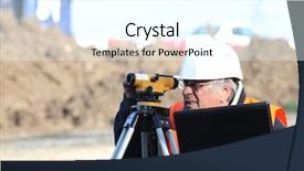  Presentation with engineering survey - Cool new presentation theme with construction site surveyor backdrop and a cool aqua colored foreground