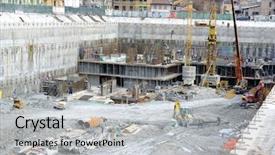  Presentation with economy - PPT theme enhanced with construction site underground background and a light gray colored foreground