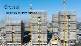  Presentation with crane - Slides enhanced with construction-site-with-crane-shoot background and a light blue colored foreground