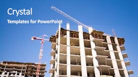  Presentation with crane - Audience pleasing theme consisting of construction site with crane backdrop and a teal colored foreground