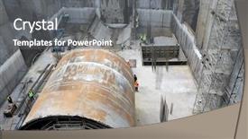  Presentation with construction digging - Slide deck with bryophytes - moss on driftwood background and a tawny brown colored foreground