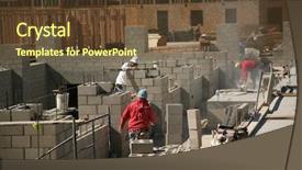  Presentation with concrete construction - Presentation theme having construction site background and a tawny brown colored foreground