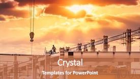  Presentation with construction site construction - Theme enhanced with construction site background and a coral colored foreground