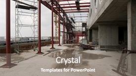  Presentation with concrete construction - PPT theme consisting of construction site background and a  colored foreground