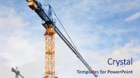  Presentation with construction site construction - PPT theme featuring construction site background and a sky blue colored foreground