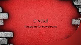  Presentation with broken wall - Presentation design having demolition buildings - broken brick wall background and a red colored foreground