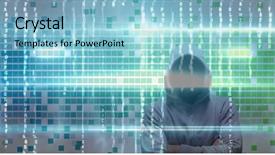  Presentation with hacker - Audience pleasing presentation theme consisting of digital composite image of hacker backdrop and a light blue colored foreground