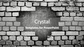 Presentation with brick wall - Beautiful presentation design featuring break walls - large hole on brick wall backdrop and a gray colored foreground