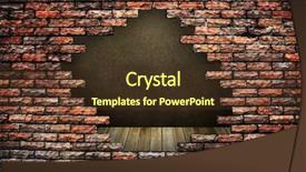  Presentation with rural - Cool new slides with break brick wall - rural house with big hole backdrop and a tawny brown colored foreground