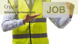  Presentation with construction - Slide deck consisting of construction-supervisor-in-recrtuiment-concept background and a yellow colored foreground