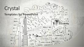  Presentation with logistics business plan - Slide set consisting of construction team technology - drawn business plan on wall background and a  colored foreground
