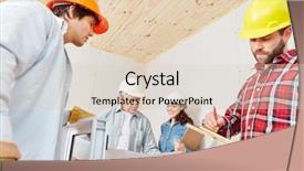  Presentation with building team - Beautiful slide set featuring construction team working on floorplan backdrop and a lemonade colored foreground