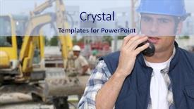  Presentation with excavator - Cool new theme with construction technician backdrop and a light blue colored foreground