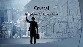  Presentation with painting walls paint roller - Amazing PPT theme having construction tools - businessman in elegant suit holding backdrop and a light blue colored foreground