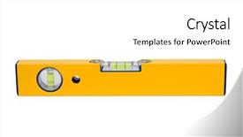  Presentation with precision - PPT layouts consisting of construction tools - precision tool a yellow level background and a white colored foreground