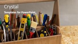  Presentation with box - Presentation enhanced with construction-tools-and-toolbox background and a coral colored foreground